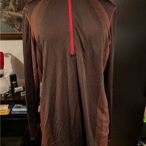Eddie Bauer Orange and Black Long Sleeve Top